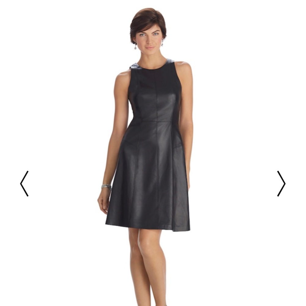 Black leather dress by White House Black Market